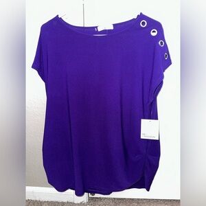 Short Sleeve Purple Blouse